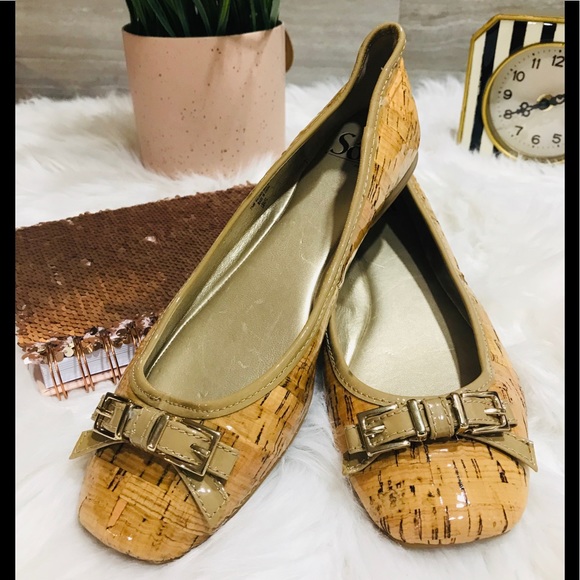Sofft Shoes - Cork Flats with Bow Buckle